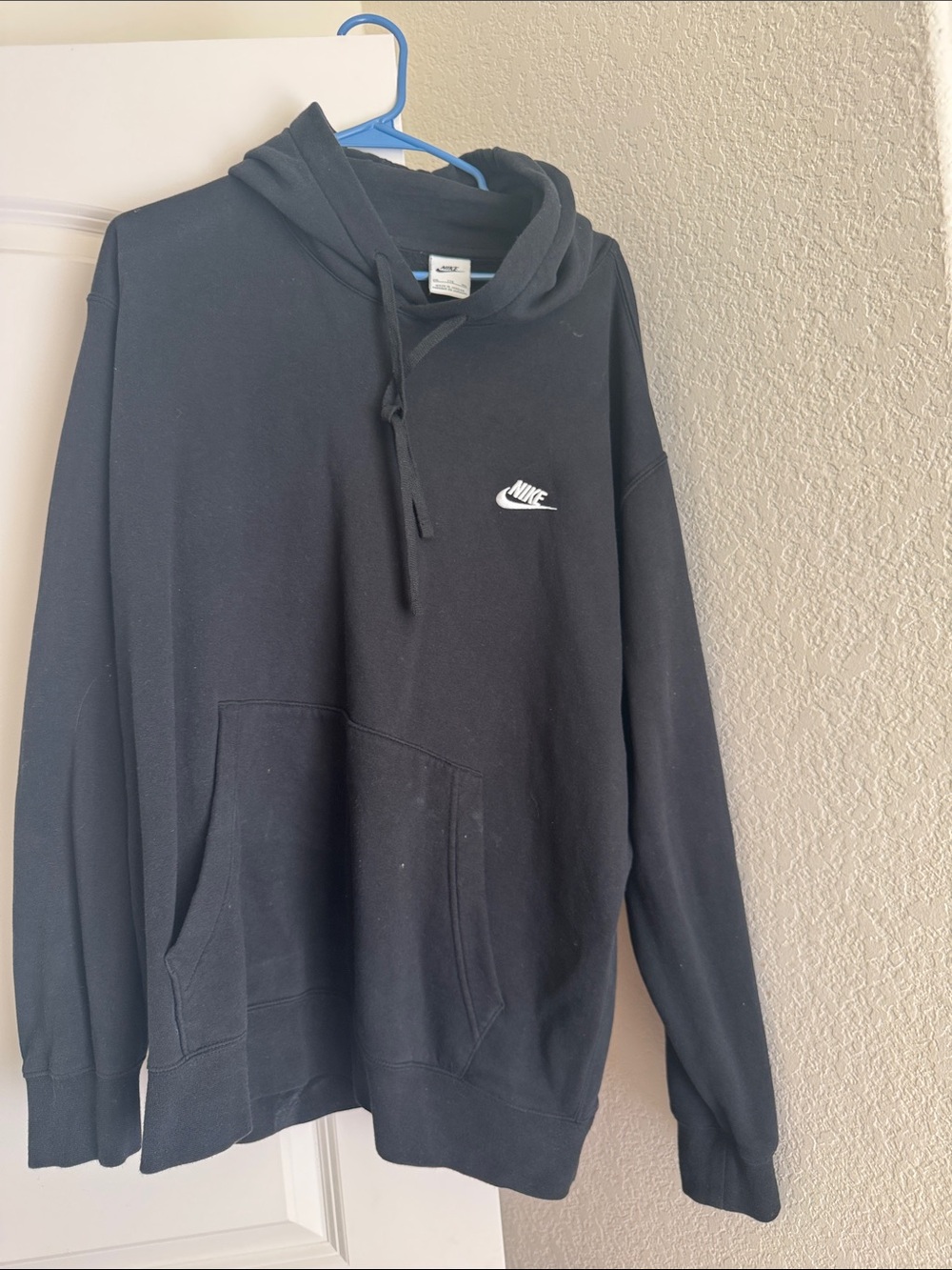 Nike Black Pullover Hoodie with White Swoosh